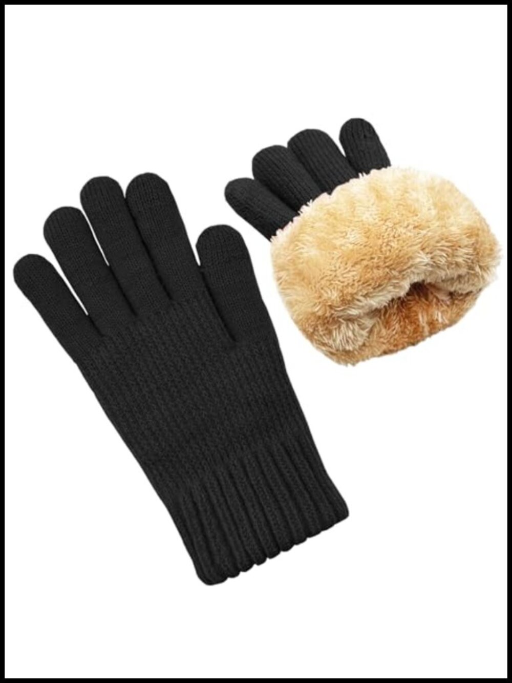 Women's Winter Gloves Warm Wool Touch Screen Thermal Knit Fleece Lined